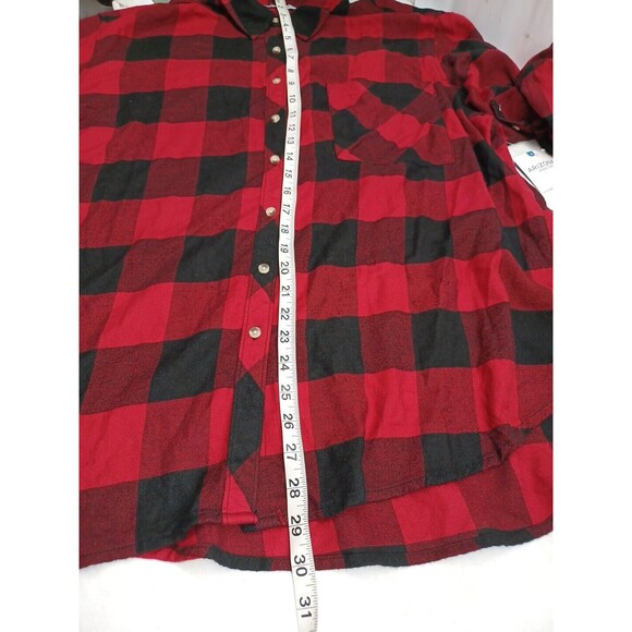 Arizona Flannel Shirt Mens Red Black Plaid Button Down Soft Lightweight XXL NWT - Picture 6 of 10